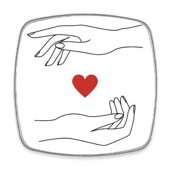 Red Heart Icon on Black Perfect Valantine - Square fridge magnet - white - Front