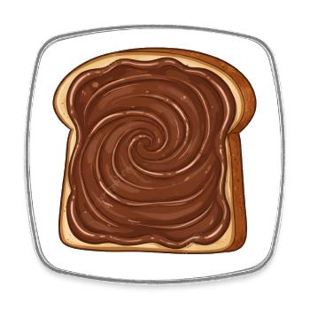 Nut Nougat Bread - Square fridge magnet - white - Front