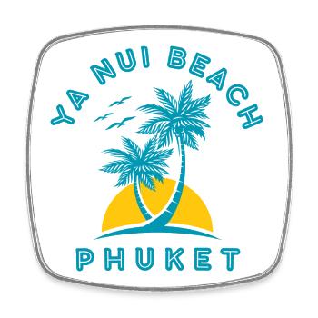 Phuket Beach Palm Sunset - Square fridge magnet - white - Front
