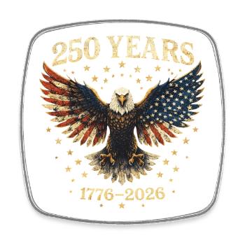 250 Jahre Amerika Jubiläum 1776–2026 Adlerflagge - Viereckiger Kühlschrankmagnet - Weiß - Vorne