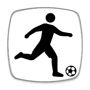 Footballer Silhouette - Square fridge magnet - white - Front