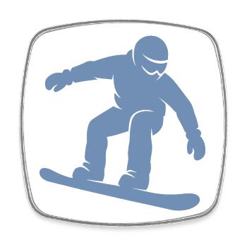 Sports d’hiver Minimalist Silhouette Snowboard - Magnet carré - blanc - Devant