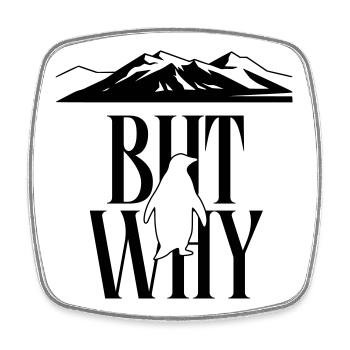 But Why Penguin Meme Minimalist Art - Viereckiger Kühlschrankmagnet - Weiß - Vorne