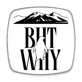 But Why Penguin Meme Minimalist Art - Viereckiger Kühlschrankmagnet - Weiß - Vorne