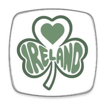 Ireland, Irland Kleeblatt mit Herz  - Viereckiger Kühlschrankmagnet - Weiß - Vorne