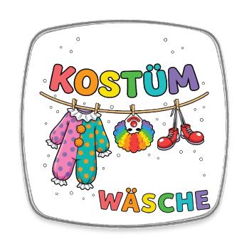 My costume is in the laundry - Clown Carnival - Square fridge magnet - white - Front