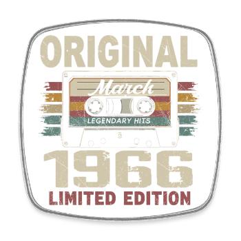 March 1966 Vintage March 1966 - Square fridge magnet - white - Front