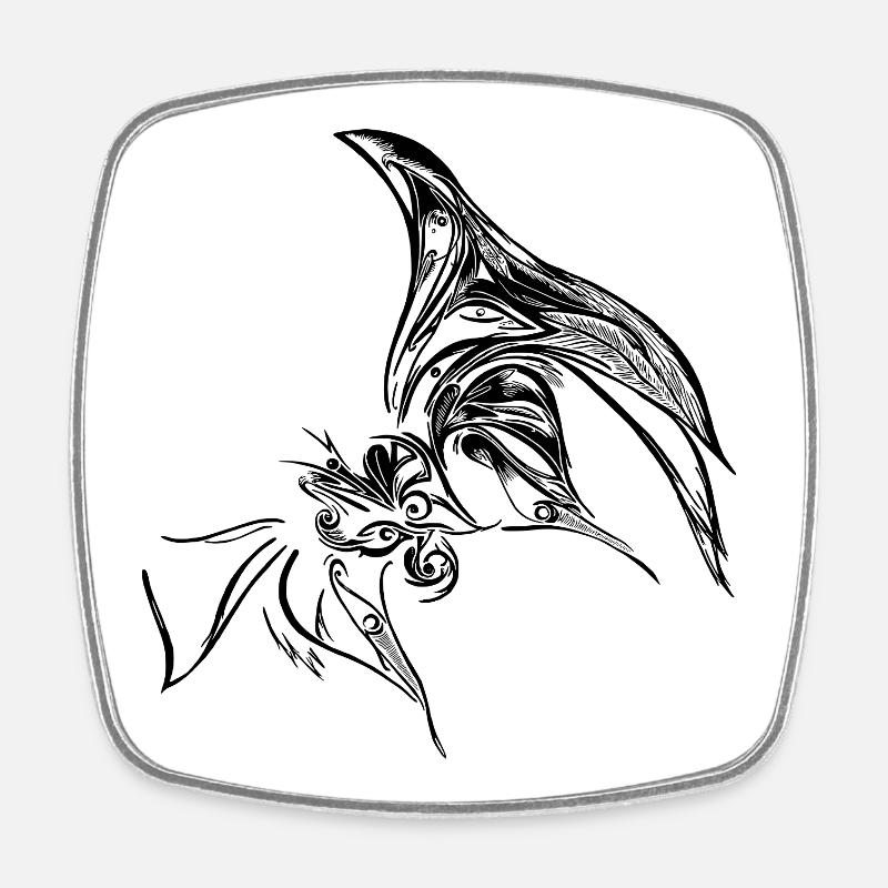 Creative Butterfly - Square fridge magnet - white