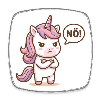 Süßes Einhorn Nö Lustiger Spruch - Viereckiger Kühlschrankmagnet - Weiß - Vorne