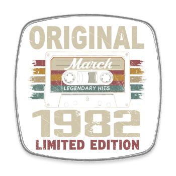 March 1982 Vintage March 1982 - Square fridge magnet - white - Front