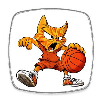 Basketball Cats - Cool Cat - Square fridge magnet - white - Front