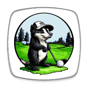 Golf Stinktier - Viereckiger Kühlschrankmagnet - Weiß - Vorne