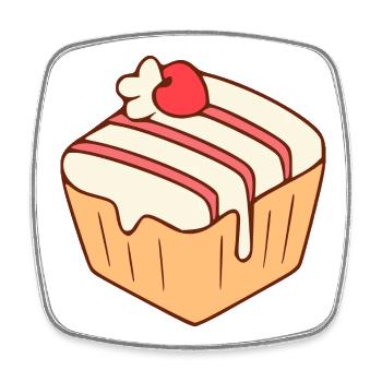 Cuisson de cupcakes, boulangerie, pâtisserie - Magnet carré - blanc - Devant