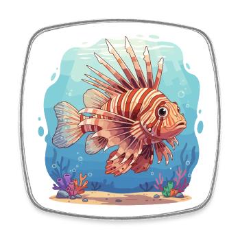 Feuerfisch Unterwasser-Pracht - Viereckiger Kühlschrankmagnet - Weiß - Vorne