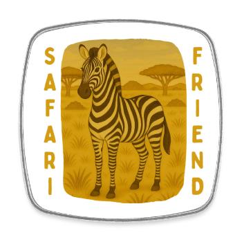 Zebra on Safari - Square fridge magnet - white - Front
