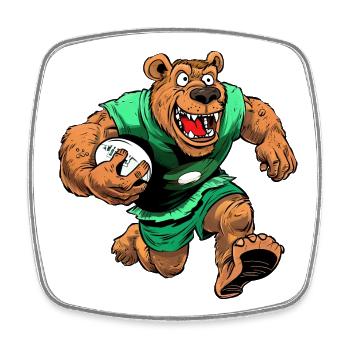 Bears Rugby Football - Square fridge magnet - white - Front
