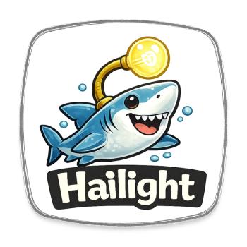 Hai Light / Highlight lustiges Wortwitz Shirt - Viereckiger Kühlschrankmagnet - Weiß - Vorne