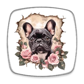 French Bulldog - Square fridge magnet - white - Front