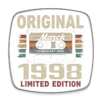 March 1998 Vintage March 1998 - Square fridge magnet - white - Front