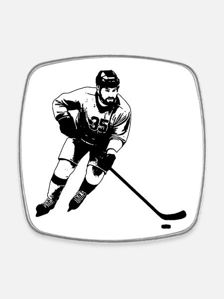 Eishockey - Square fridge magnet - white
