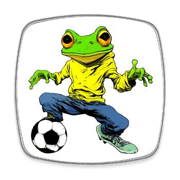 Soccer Frog - Magnet carré - blanc - Devant
