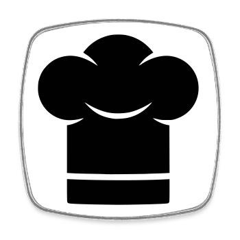 Chapeau de chef Silhouette du chapeau de chef - Magnet carré - blanc - Devant