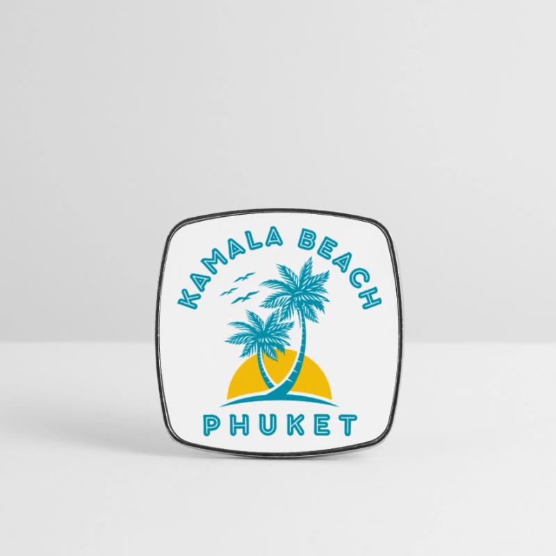 Palmier du coucher de soleil de la plage de Kamala à Phuket Magnet carré