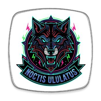 Neonwolf Noctis Ululatus - Viereckiger Kühlschrankmagnet - Weiß - Vorne