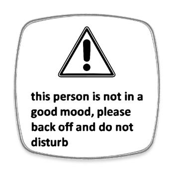 this person is not in a good mood, please back off - Viereckiger Kühlschrankmagnet - Weiß - Vorne