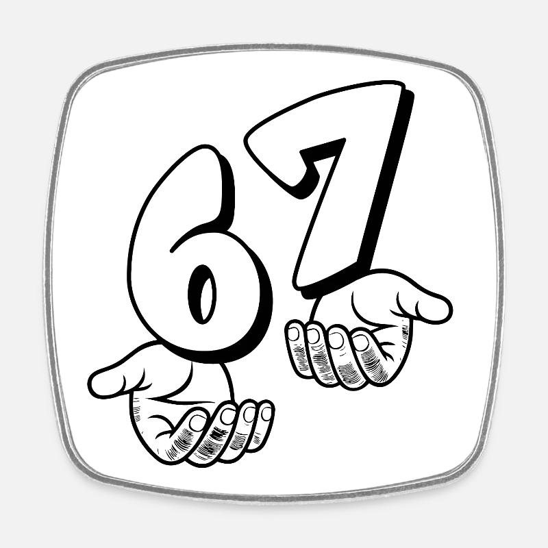 67 Six Sept - Magnet carré - blanc