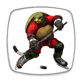 Hockey sur glace des Tortues - Magnet carré - blanc - Devant