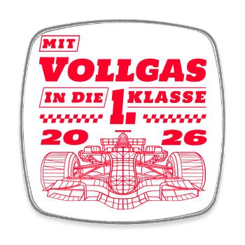 Einschulung Rennauto Rennwagen Auto Schulkind 2026 - Viereckiger Kühlschrankmagnet - Weiß - Vorne
