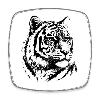 Tiger – Wild Strength and Character - Square fridge magnet - white - Front