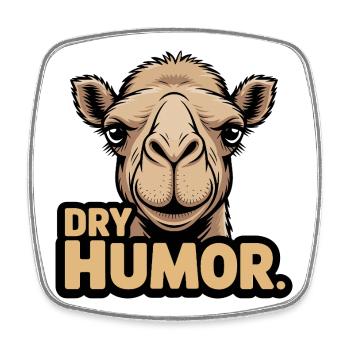 Illustration d’humour sec de chameau - Magnet carré - blanc - Devant