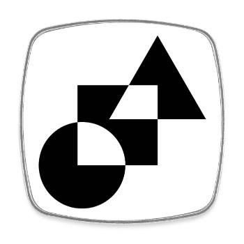 Geometric Bold Shapes Design T-Shirt - Square fridge magnet - white - Front