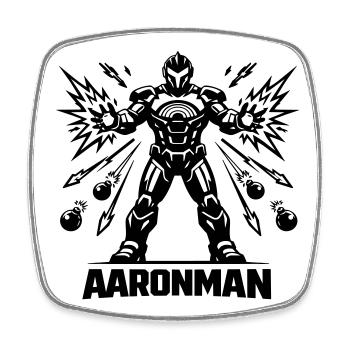 Aronman - Viereckiger Kühlschrankmagnet - Weiß - Vorne