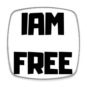 I'M FREE - Square fridge magnet - white - Front