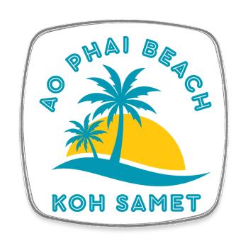 Koh Samet Ao Phai Beach Sonnenuntergang - Viereckiger Kühlschrankmagnet - Weiß - Vorne