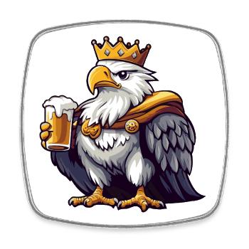 Eagle Beer King - Square fridge magnet - white - Front