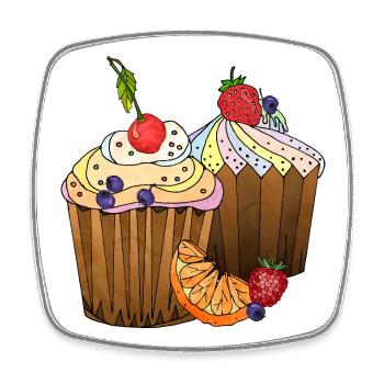 Cakes - Square fridge magnet - white - Front