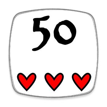 50. 50 ANS. 50e ANNIVERSAIRE. ANNIVERSAIRE 50 ANS. - Magnet carré - blanc - Devant