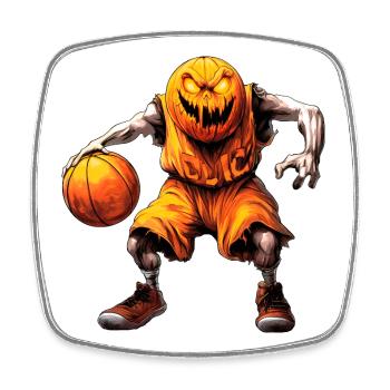 Halloween Basketballer - Viereckiger Kühlschrankmagnet - Weiß - Vorne