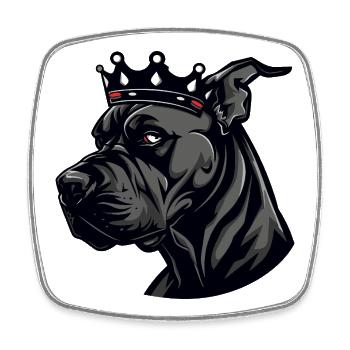 Great Dane Dog Crown - Square fridge magnet - white - Front