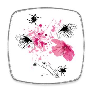  Blüten Fantasie - Viereckiger Kühlschrankmagnet - Weiß - Vorne