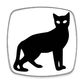schwarze Katze Silhouette Geschenk Katzenliebhaber - Viereckiger Kühlschrankmagnet - Weiß - Vorne