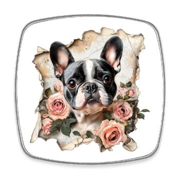 French Bulldog - Square fridge magnet - white - Front