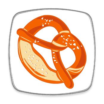 Brezel - Viereckiger Kühlschrankmagnet - Weiß - Vorne