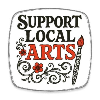 Soutenez l’emblème des arts locaux - Magnet carré - blanc - Devant