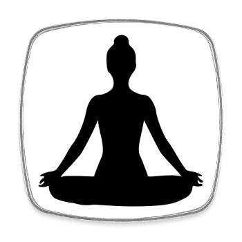 Formes de yoga Silhouettes noires - Magnet carré - blanc - Devant