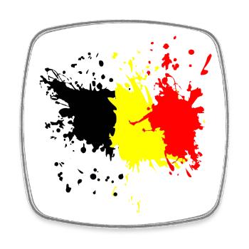 Belgien Splash - Viereckiger Kühlschrankmagnet - Weiß - Vorne